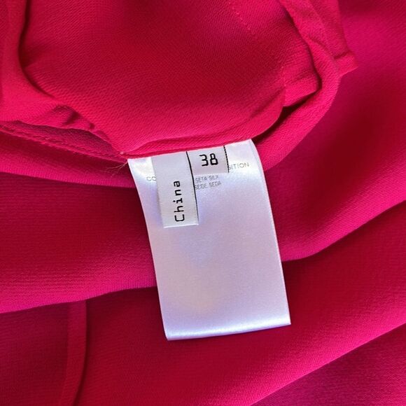 Balenciaga Silk Vintage Hot Pink Maxi Dress with Short Sleeves and Pockets 38 - Picture 8 of 12
